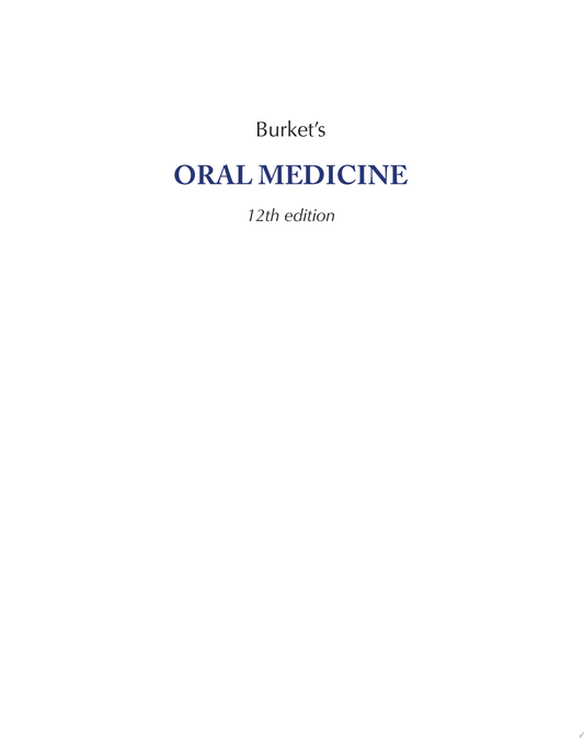 Burket's Oral Medicine, 12th Edition